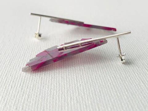 Granule Line Stud purple/grey