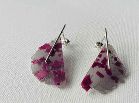 Granule Line Stud purple/grey