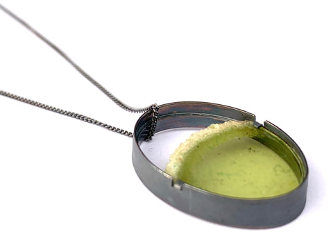 Oval Dust Pendant (Small) Olive