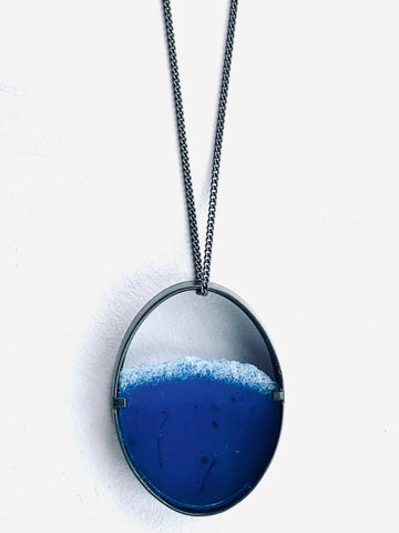 Oval Dust Pendant (Small) Blue