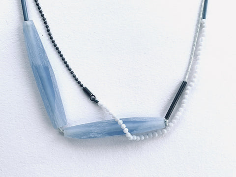 Layer Facet Necklace Mid Blue