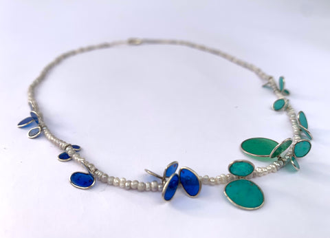 Edge Cluster Necklace - Blue/Green