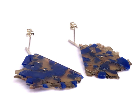 Granule Line Stud blue/brown