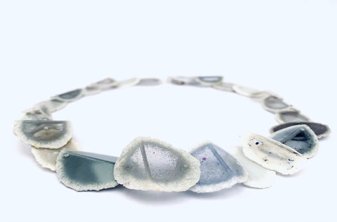Layered Fold Dust Necklace Greys