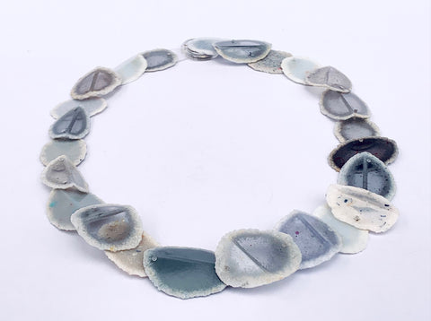 Layered Fold Dust Necklace Greys