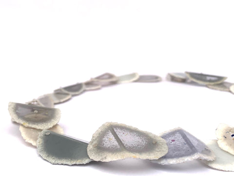Layered Fold Dust Necklace Greys
