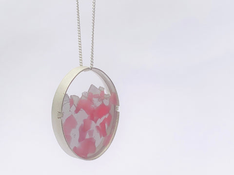 Granule Pendant - Pink/Grey