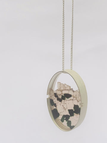 Granule Pendant - Sandstone/Forest Green