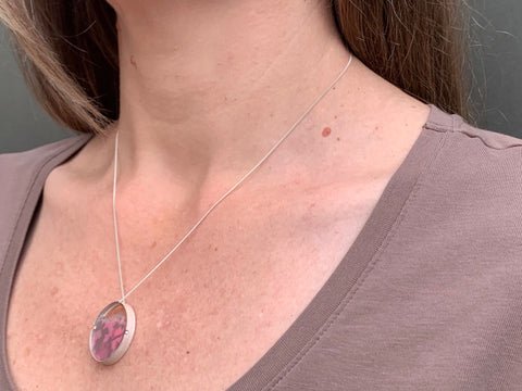 Granule Pendant - Pink/Grey