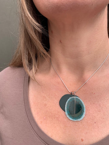 Dust Pendant - Teal/Forest Green