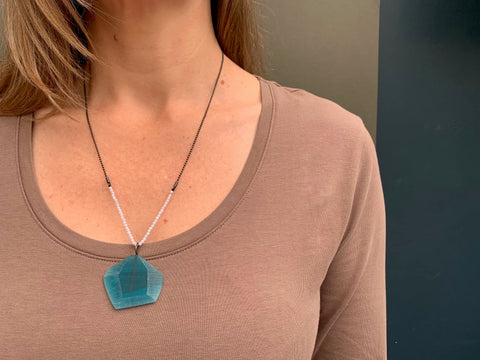 Facet Pendant Teal