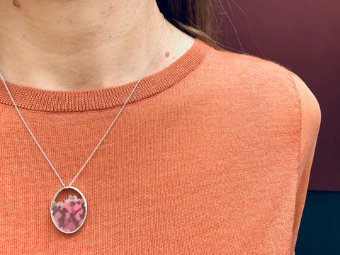 Granule Pendant - Pink/Grey