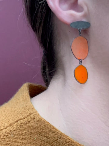 Double Edge Drops Pink/Orange