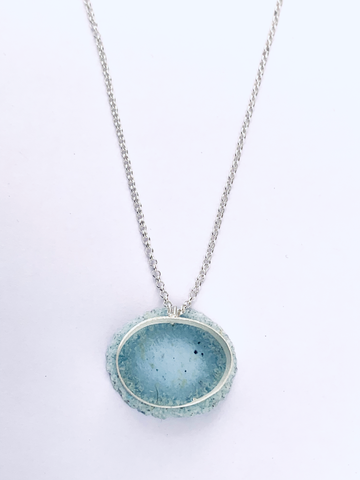 Boxy Dust Pendant - Pale Blue