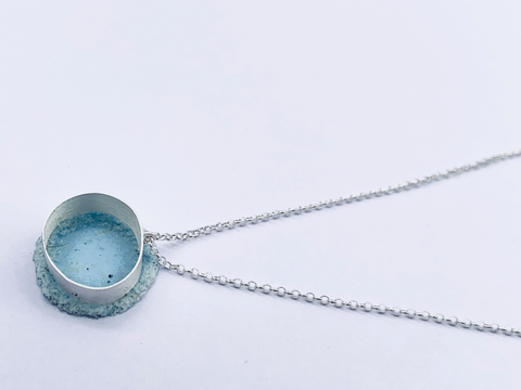 Boxy Dust Pendant - Pale Blue