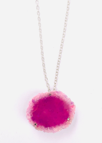 Boxy Dust Pendant - Fushia