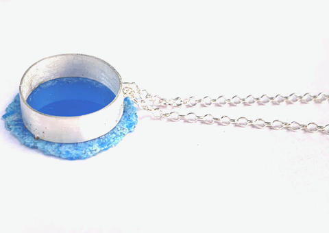 Boxy Dust Pendant - Sky Blue