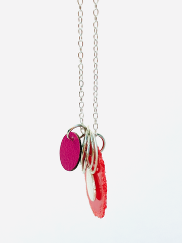 Cluster Dust Pendant - red/fushia