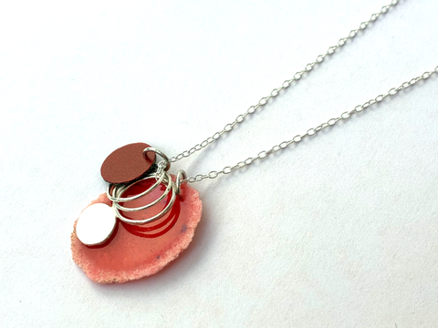 Cluster Dust Pendant - Blush Pink/Rust