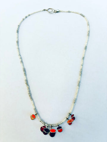 Edge Cluster Necklace - Pinks/reds