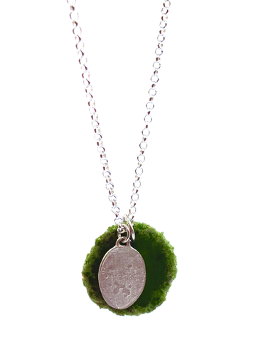 Silver Dust Drop pendant - Khaki