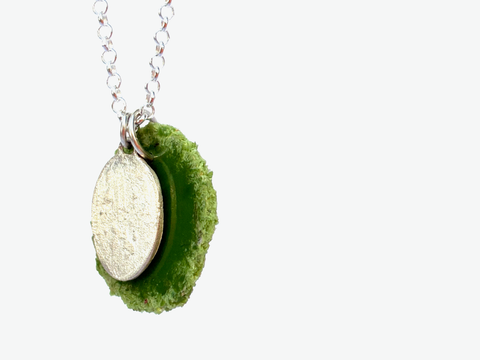 Silver Dust Drop pendant - Khaki