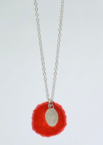Silver Dust Drop pendant - red