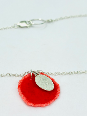 Silver Dust Drop pendant - red