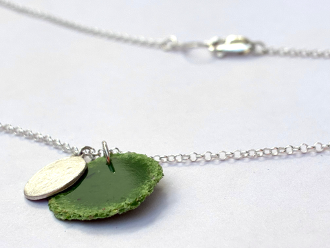 Silver Dust Drop pendant - Khaki