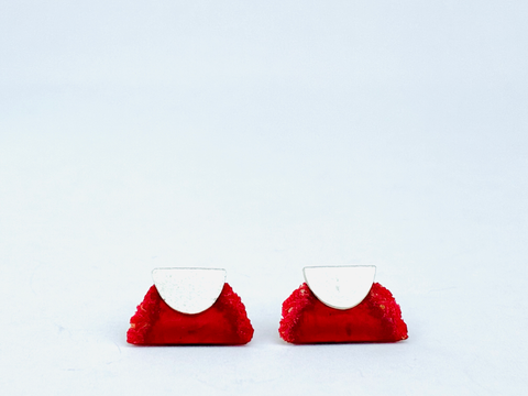 Mini Dust Studs - Dark Red