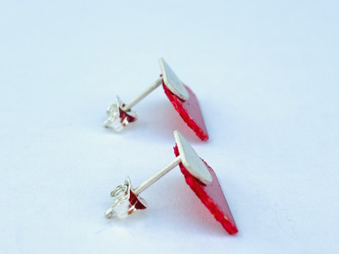 Mini Dust Studs - Dark Red
