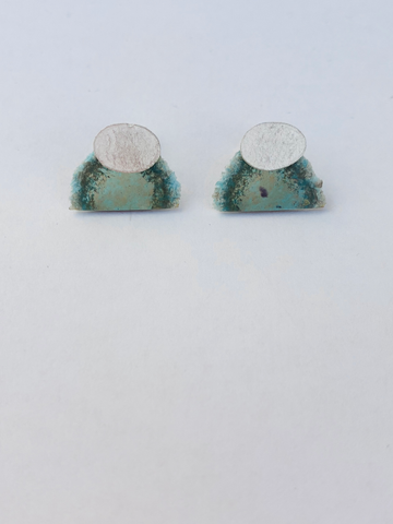 Mini Dust Studs - Teal/Brown