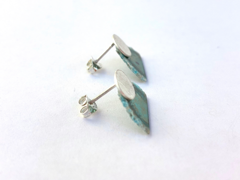Mini Dust Studs - Teal/Brown