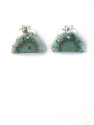 Mini Dust Studs - Teal/Brown