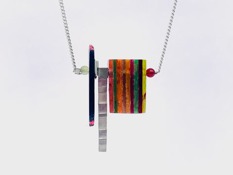 Dust Stripe Pendant Pink/Green