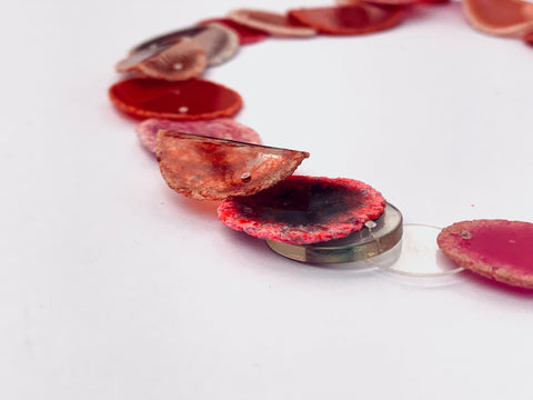 Layered Fold Dust Necklace Reds