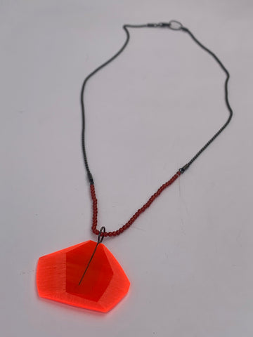 Facet Pendant Neon Red