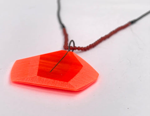 Facet Pendant Neon Red