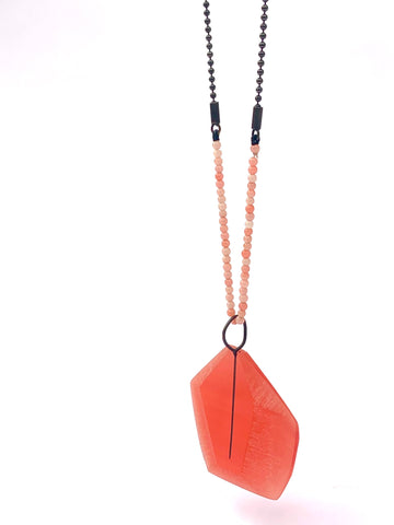 Facet Pendant Coral