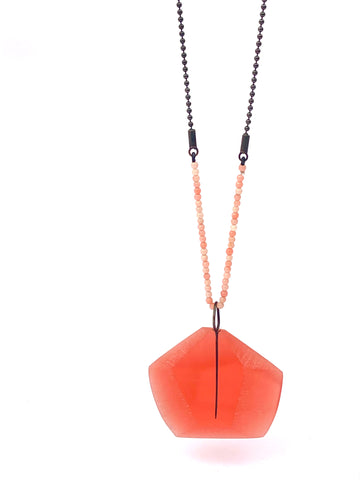 Facet Pendant Coral