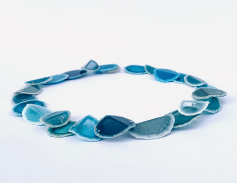 Layered Fold Dust Necklace Teal