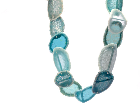 Layered Fold Dust Necklace Teal