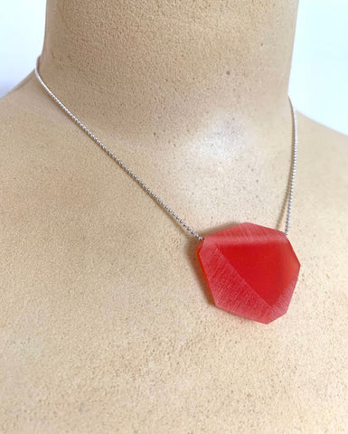 Facet Pendant (Small) Coral
