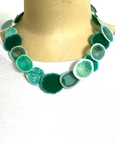 Layered Dust Necklace Green