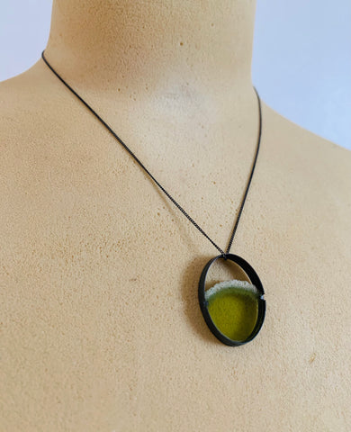 Oval Dust Pendant (Small) Olive