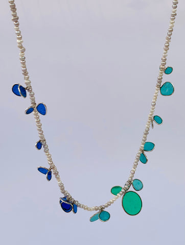 Edge Cluster Necklace - Blue/Green