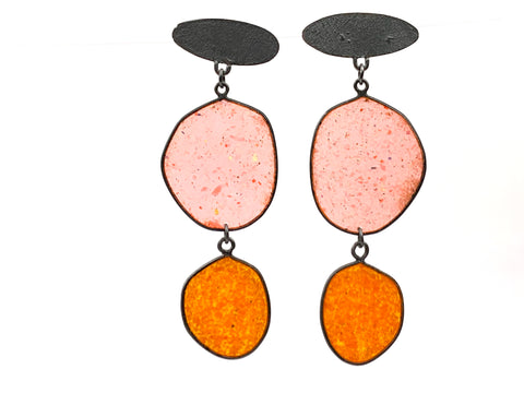 Double Edge Drops Pink/Orange