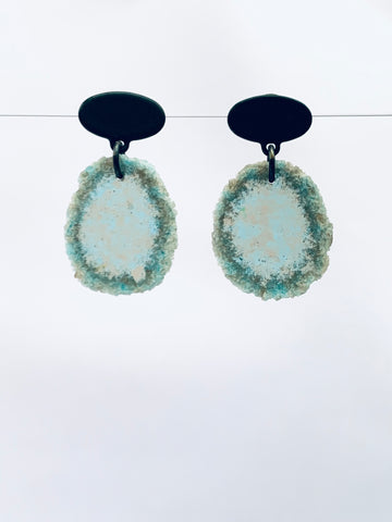 Dust Drop Studs Teal/Brown